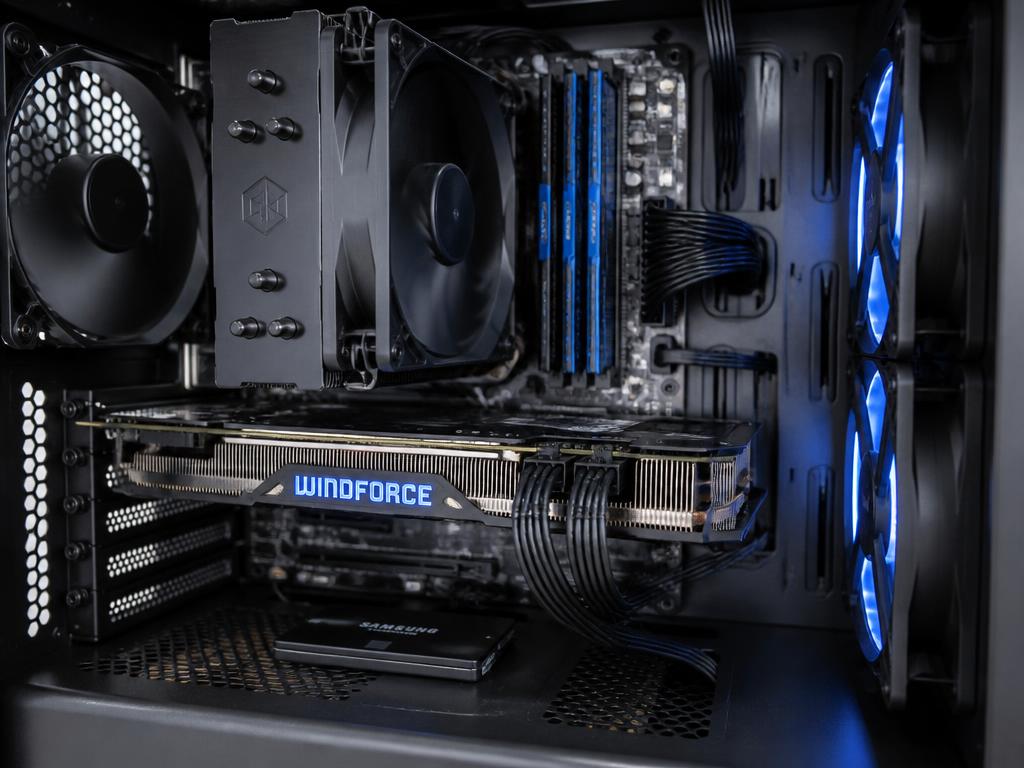 Interior de computador desktop limpo e organizado